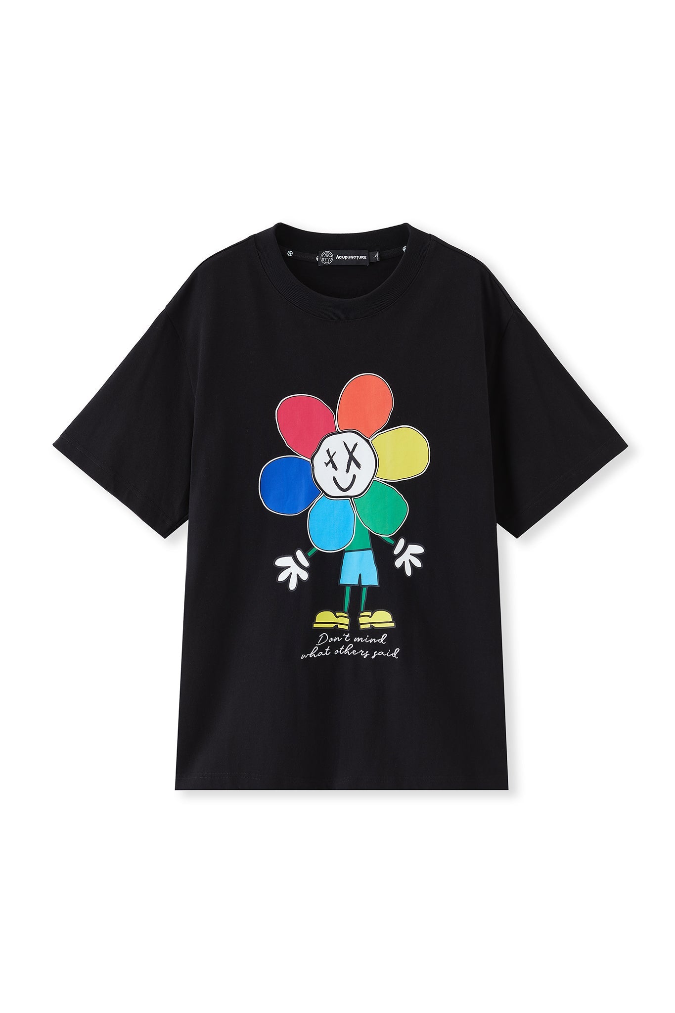 EMOJI FLOWER TSHIRT BLACK Acupuncture