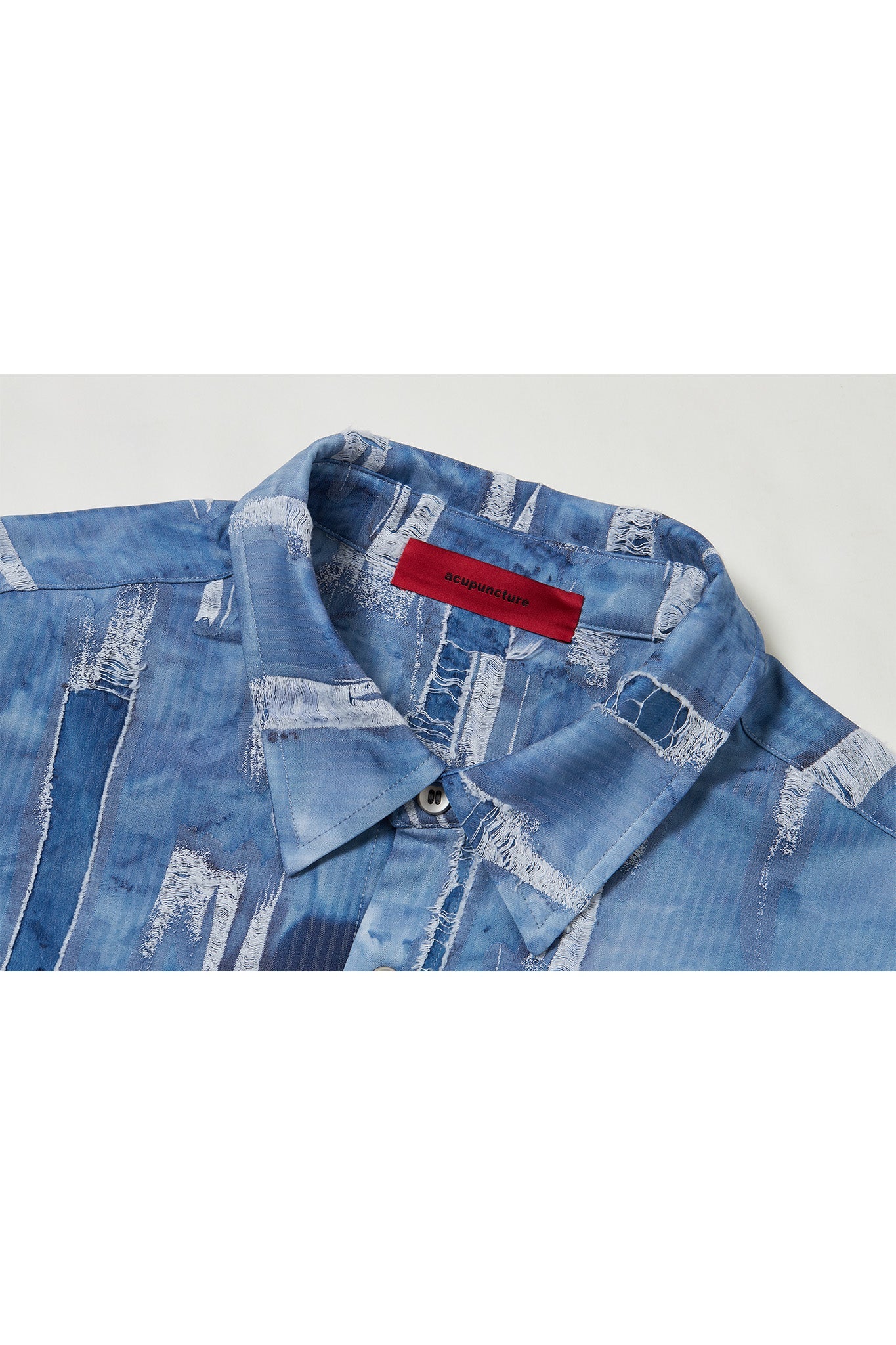 PATCH WORK DENIM SHIRT BLUE Acupuncture