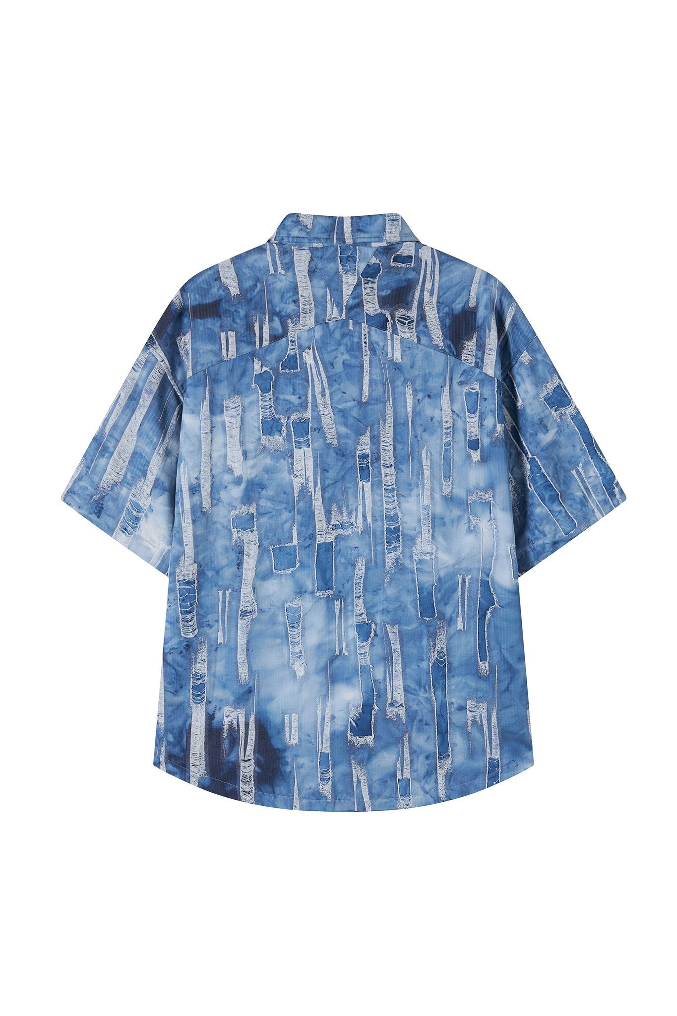 PATCH WORK DENIM SHIRT BLUE Acupuncture