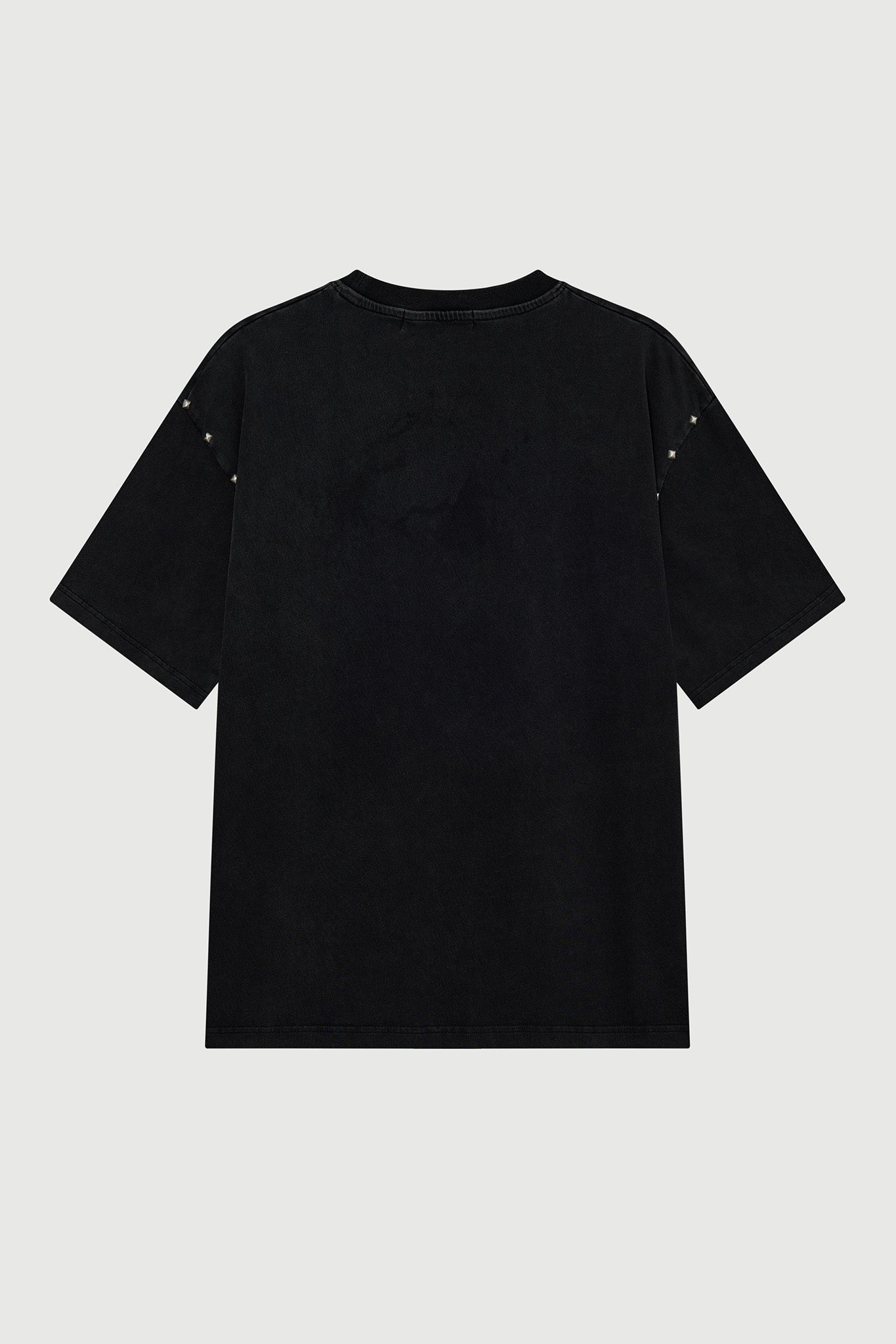 STUDDED METAL T - SHIRT WASHED BLACK Acupuncture