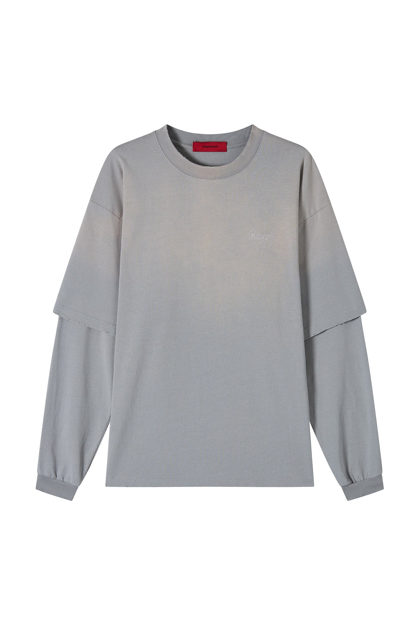 TIE DYE LS T - SHIRT LIGHT GREY Acupuncture