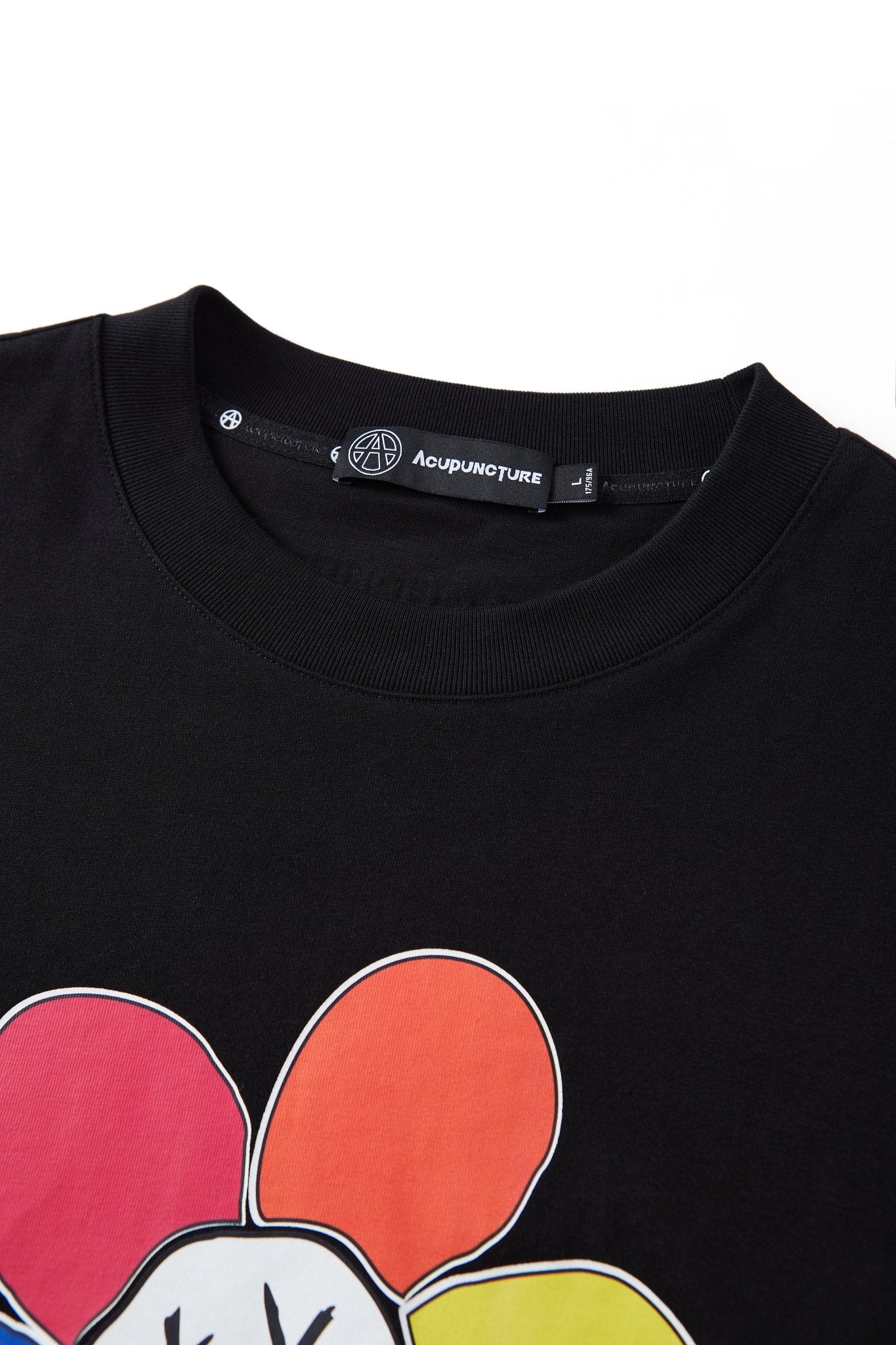 EMOJI FLOWER TSHIRT BLACK Acupuncture