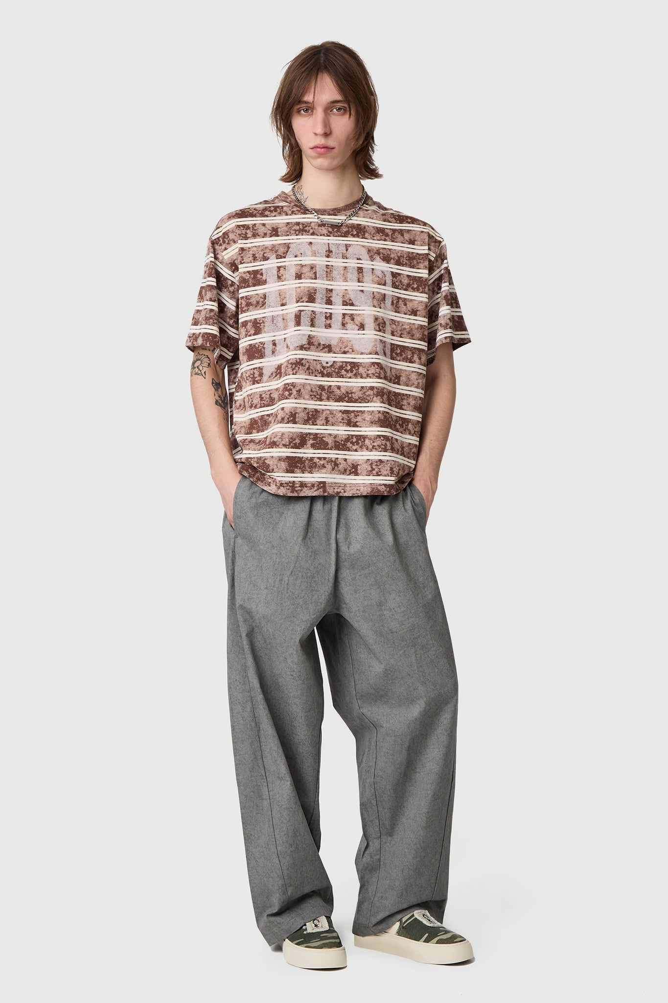 ACID STRIPES T - SHIRT RANCH BROWN Acupuncture