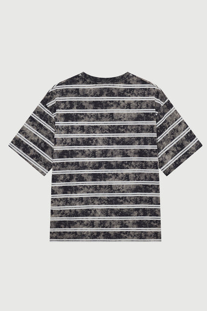 ACID STRIPES T - SHIRT STEEL GREY Acupuncture