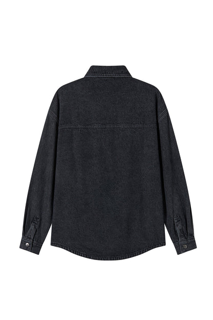 BUTTONDOWN DENIM JACKET BLACK Acupuncture