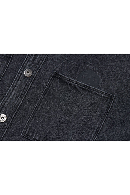 BUTTONDOWN DENIM JACKET BLACK Acupuncture