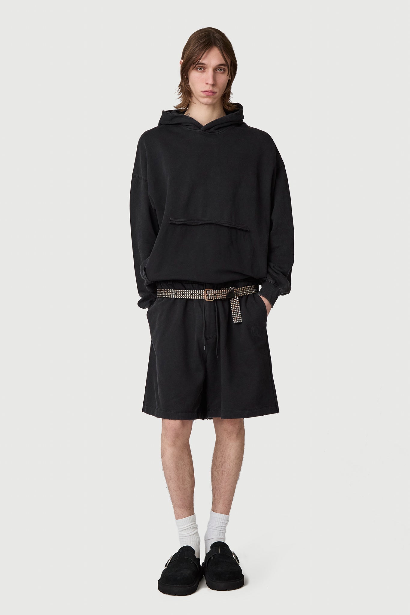 CAPTAIN HOODIE WASHED BLACK Acupuncture