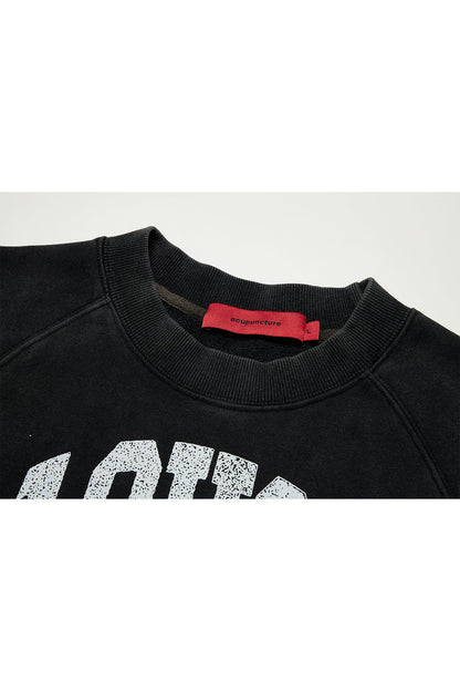 COLLEGE '93 CREWNECK WASHED BLACK Acupuncture