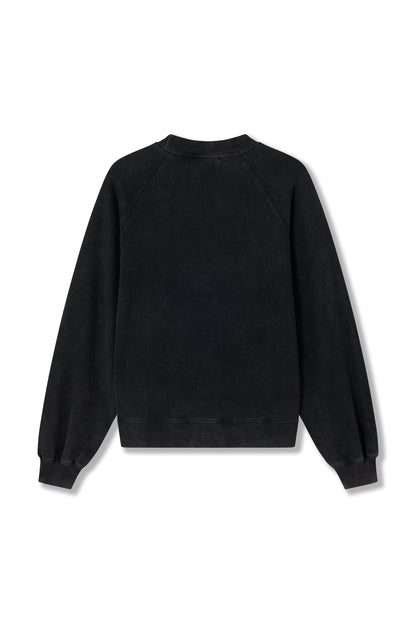 COLLEGE '93 CREWNECK WASHED BLACK Acupuncture