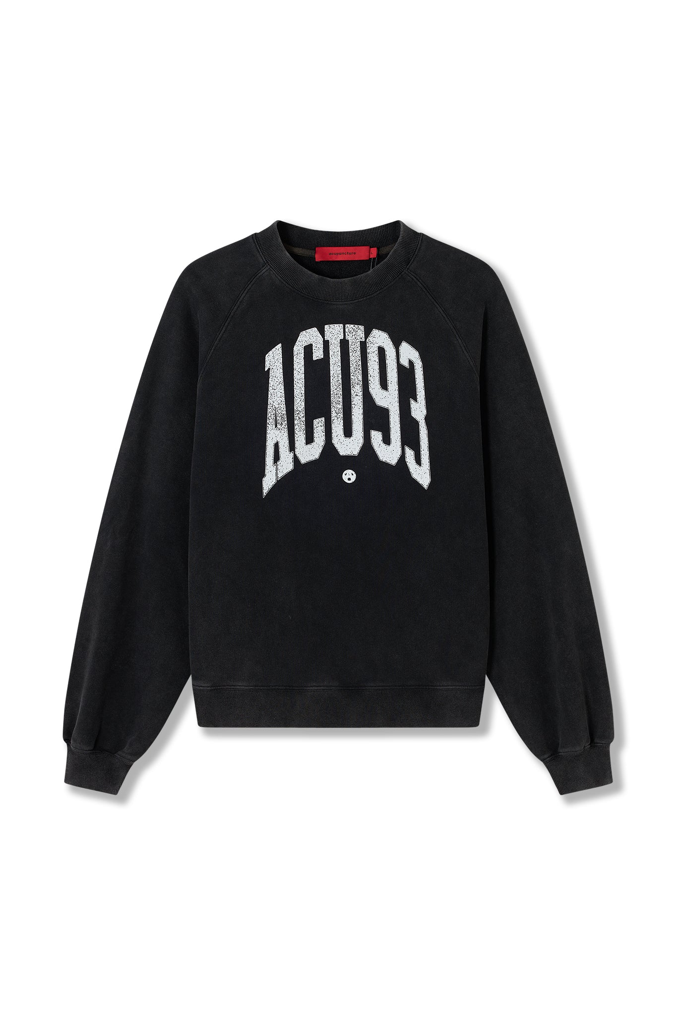 COLLEGE '93 CREWNECK WASHED BLACK Acupuncture