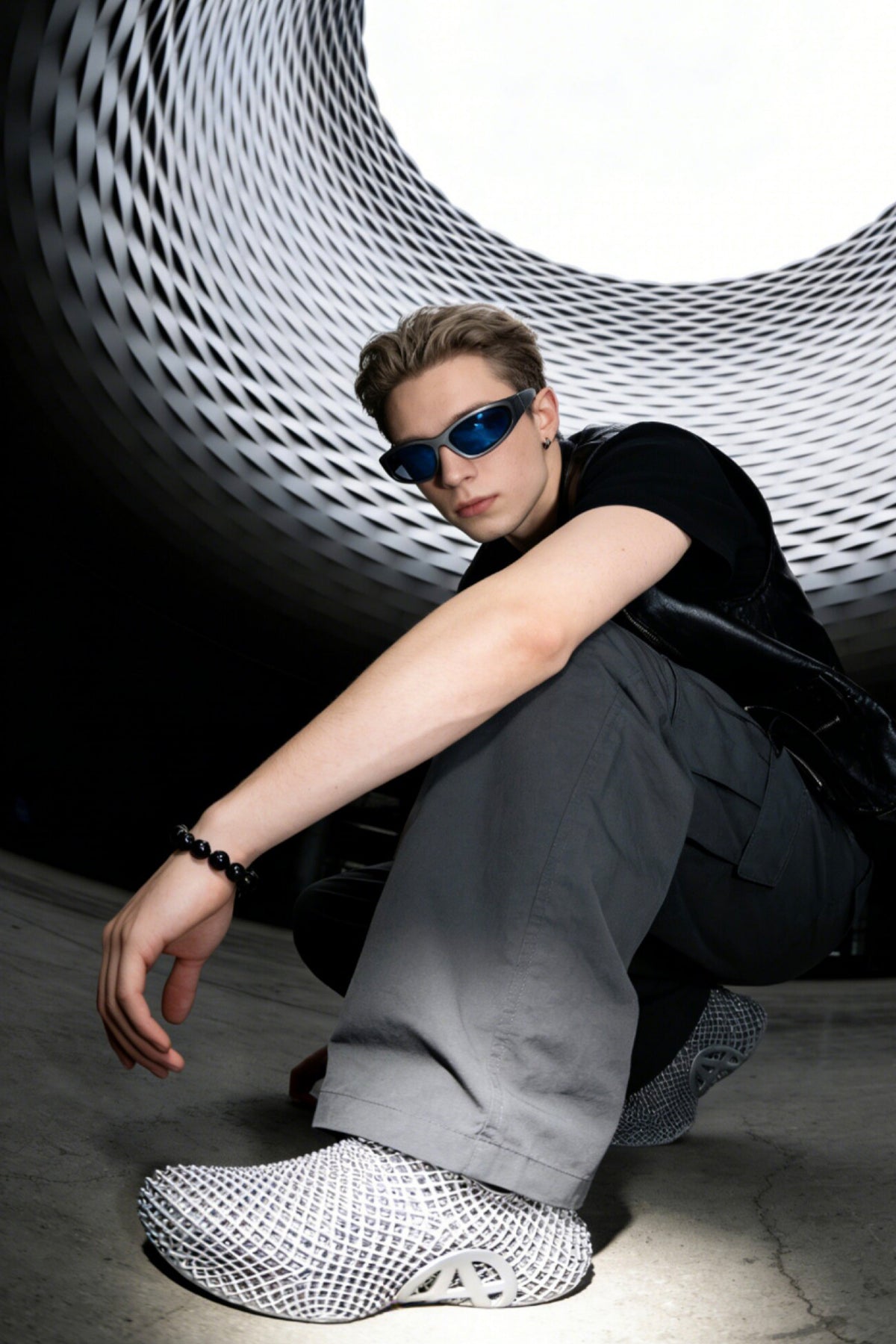 Exosonic Silver — on-model