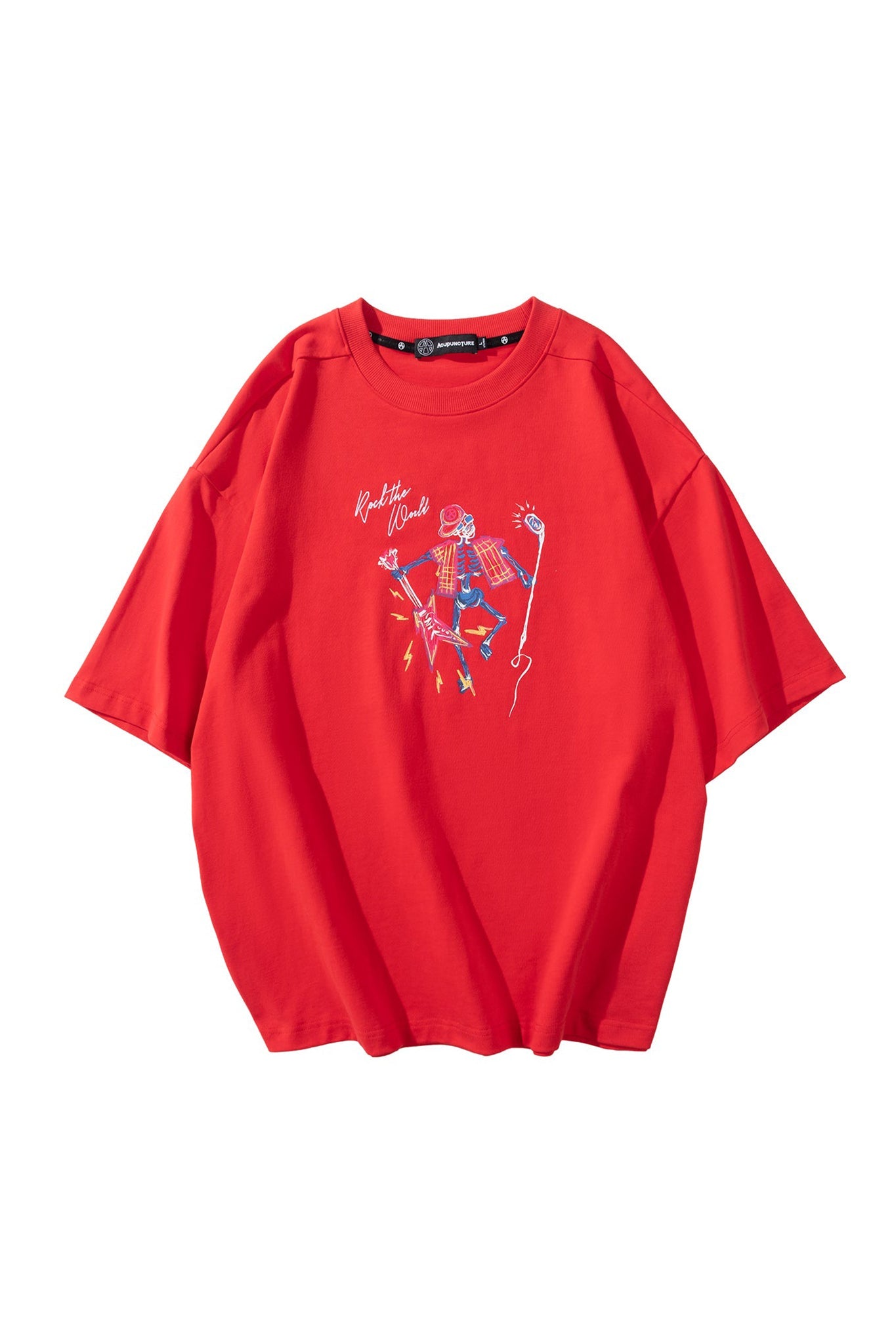 DANCING SKELETON TSHIRT RED Acupuncture