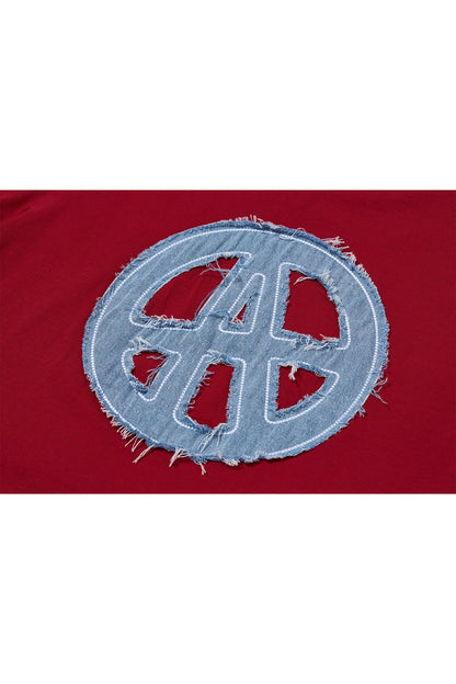 DENIM LOGO T - SHIRT RED Acupuncture