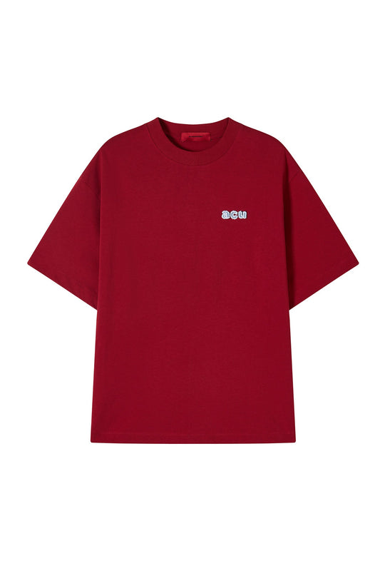 DENIM LOGO T - SHIRT RED Acupuncture