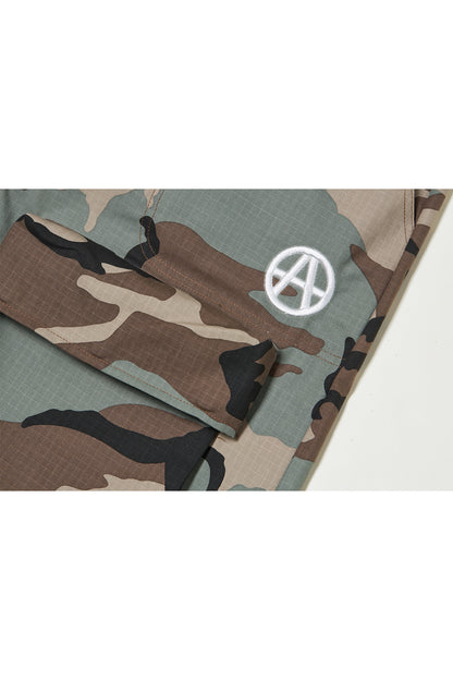 CAMOUFLA CARGO SHORTS MIXED GREEN