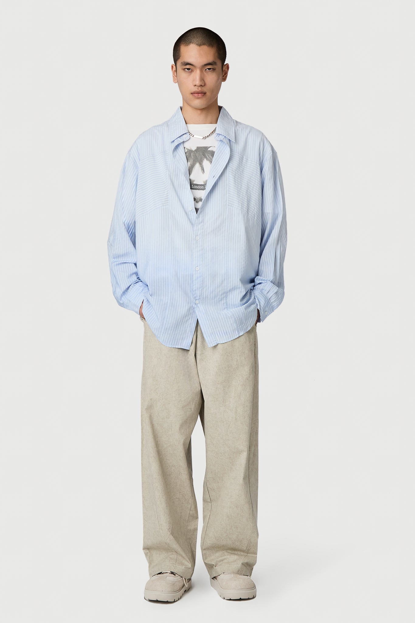 FADED STRIPES SHIRT LIGHT BLUE Acupuncture