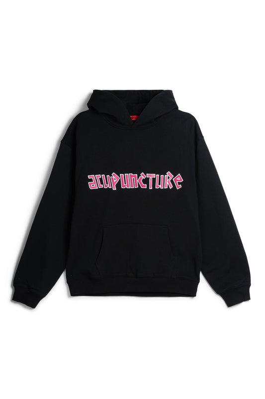 FLYING EMBLEM HOODIE BLACK Acupuncture