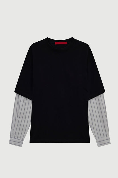 LAYERED LONGSLEEVE TYPE 2 WASHED BLACK Acupuncture