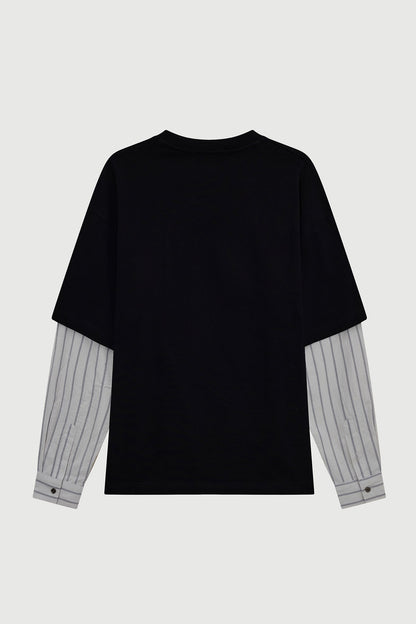 LAYERED LONGSLEEVE TYPE 2 WASHED BLACK Acupuncture