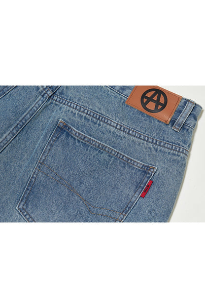 LOOSE DENIM SHORTS BLUE Acupuncture