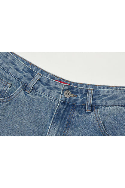 LOOSE DENIM SHORTS BLUE Acupuncture