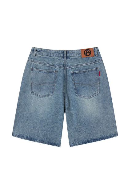 LOOSE DENIM SHORTS BLUE Acupuncture