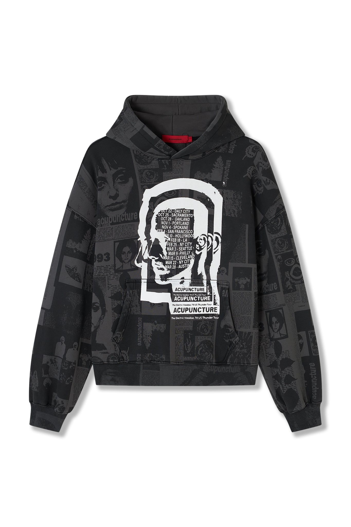 MANIFESTO HOODIE DARK GREY Acupuncture