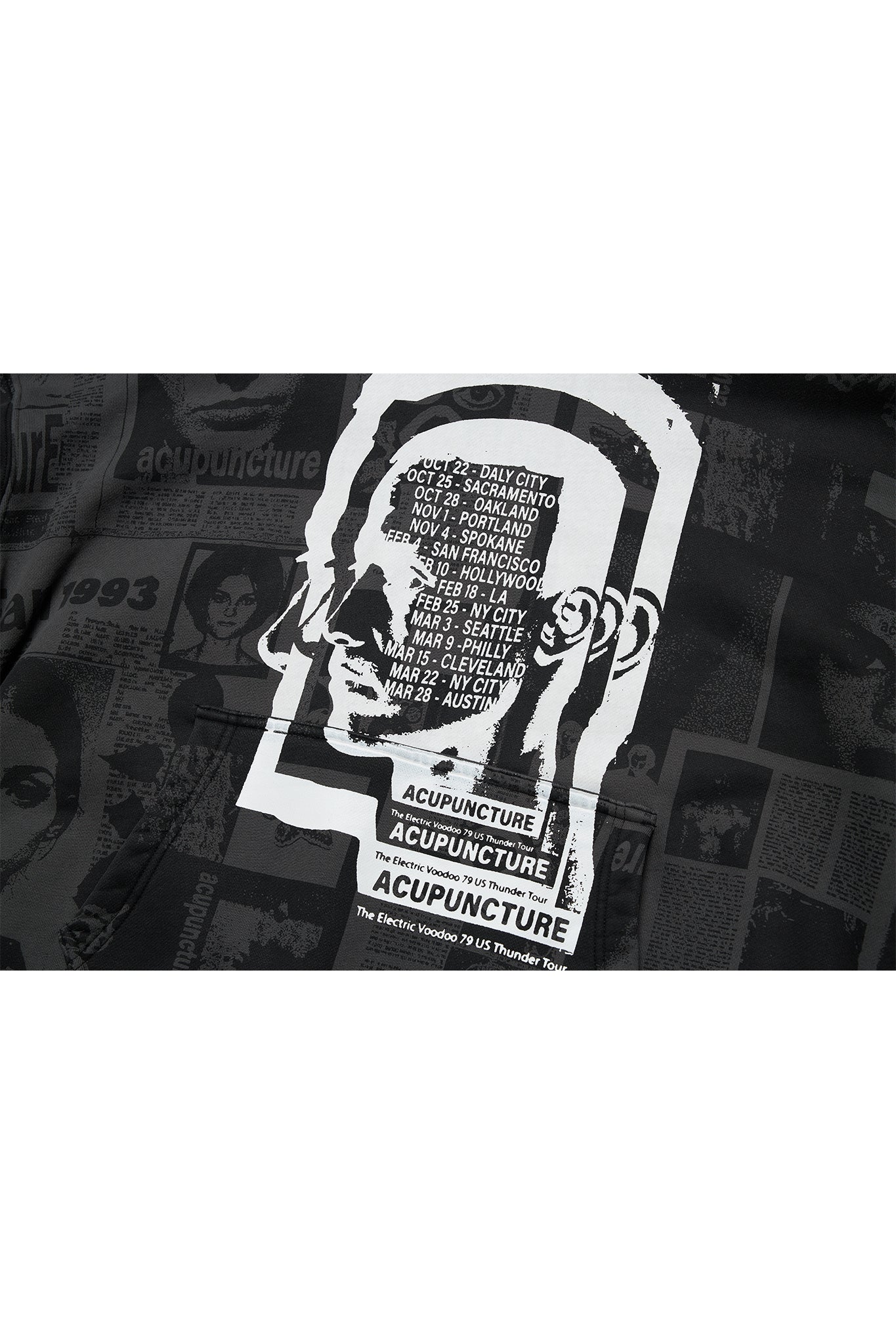 MANIFESTO HOODIE DARK GREY Acupuncture