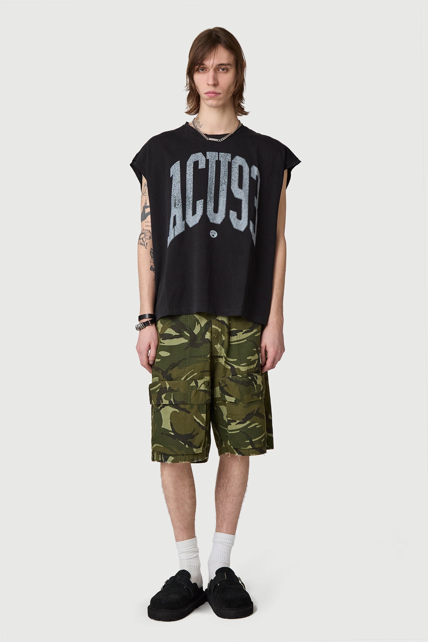 METAL CARGO SHORTS CAMOUFLAGE Acupuncture