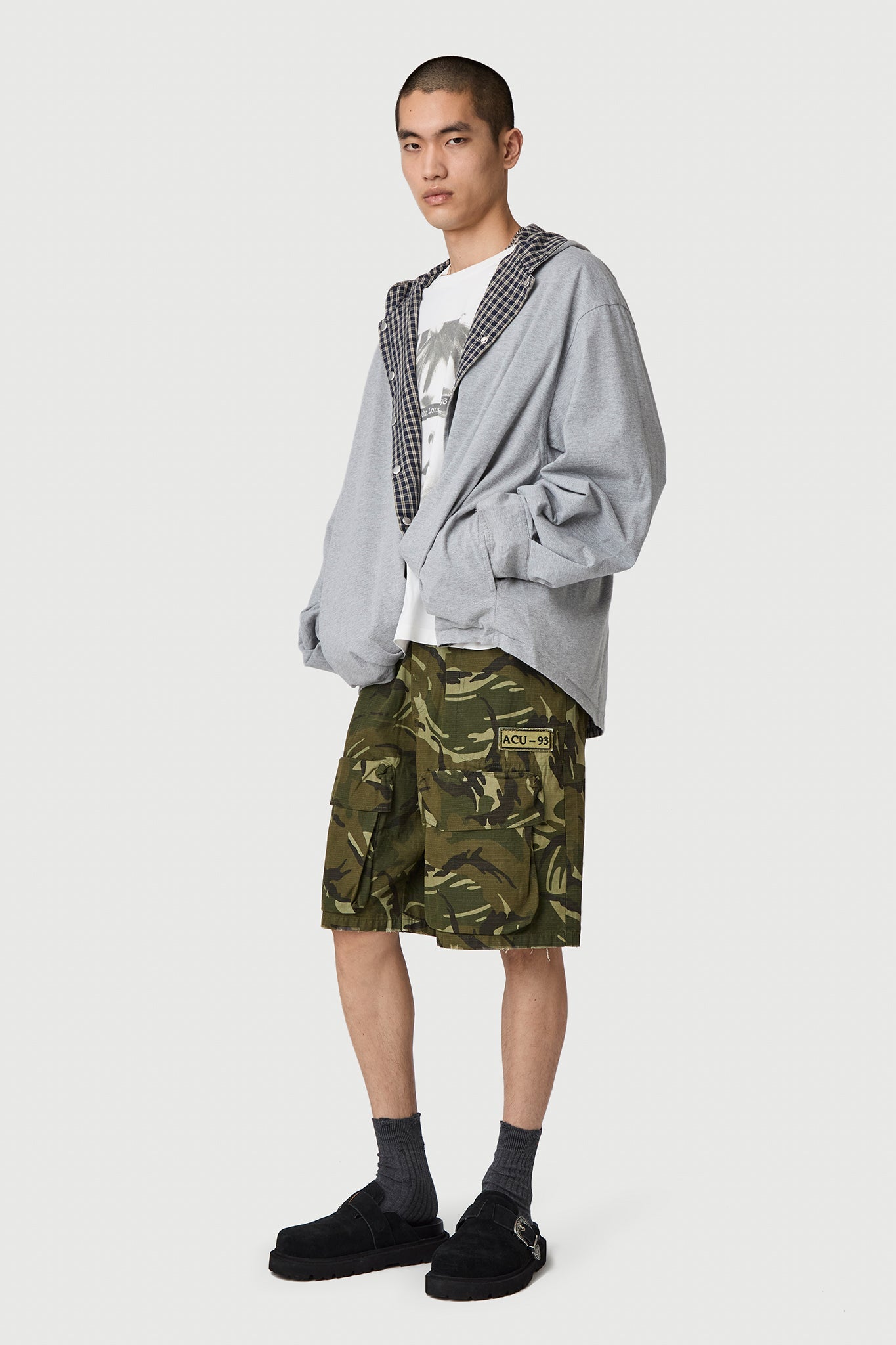 METAL CARGO SHORTS CAMOUFLAGE Acupuncture