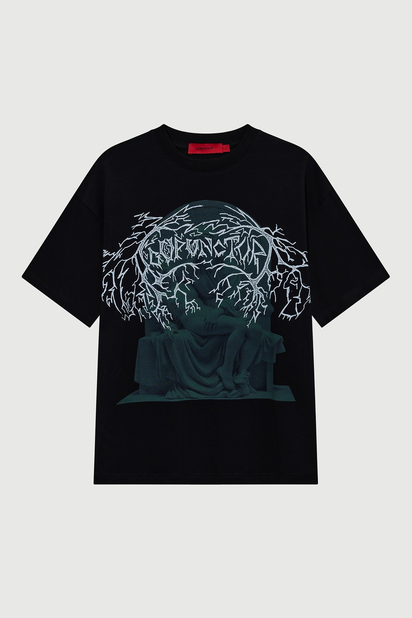 NIGHT FACES T - SHIRT WASHED BLACK Acupuncture