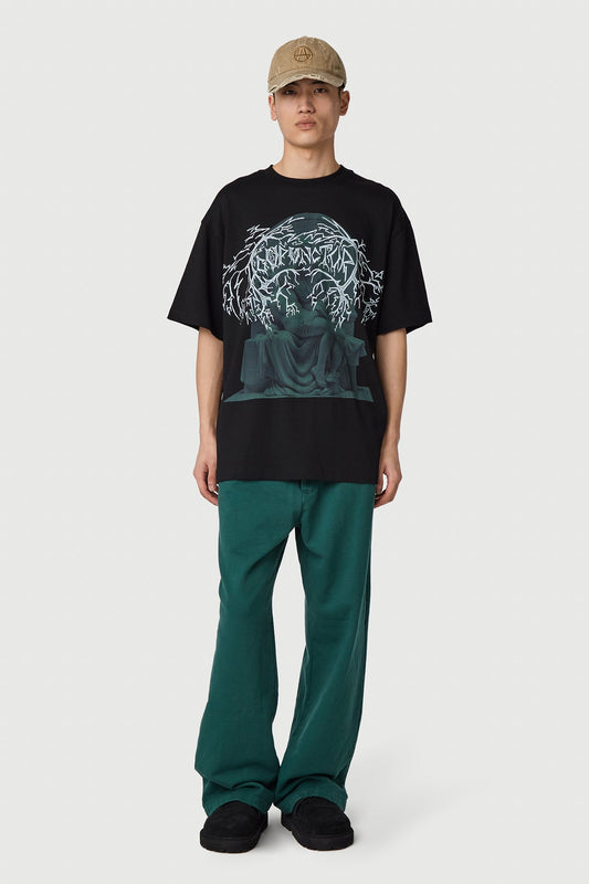 NIGHT FACES T - SHIRT WASHED BLACK Acupuncture