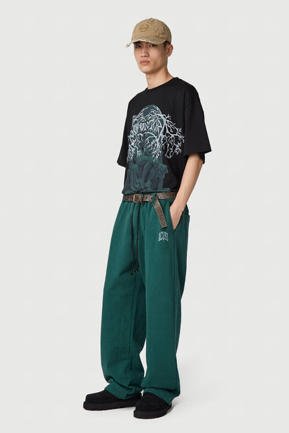 NIGHT FACES T - SHIRT WASHED BLACK Acupuncture