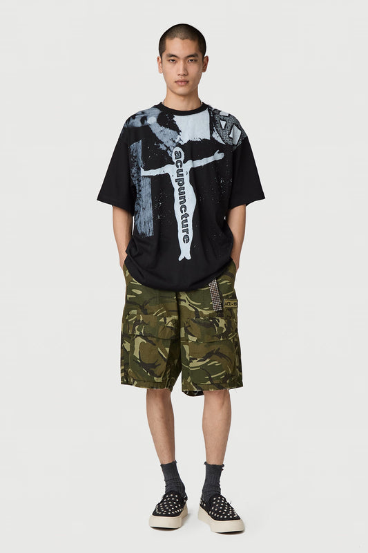 NO WHERE T - SHIRT WASHED BLACK Acupuncture