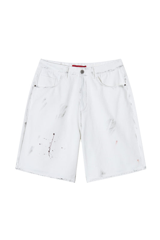 PAINTER DENIM SHORTS WHITE Acupuncture