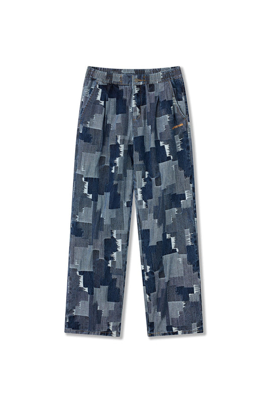 PATCH WORK PANT BLUE Acupuncture