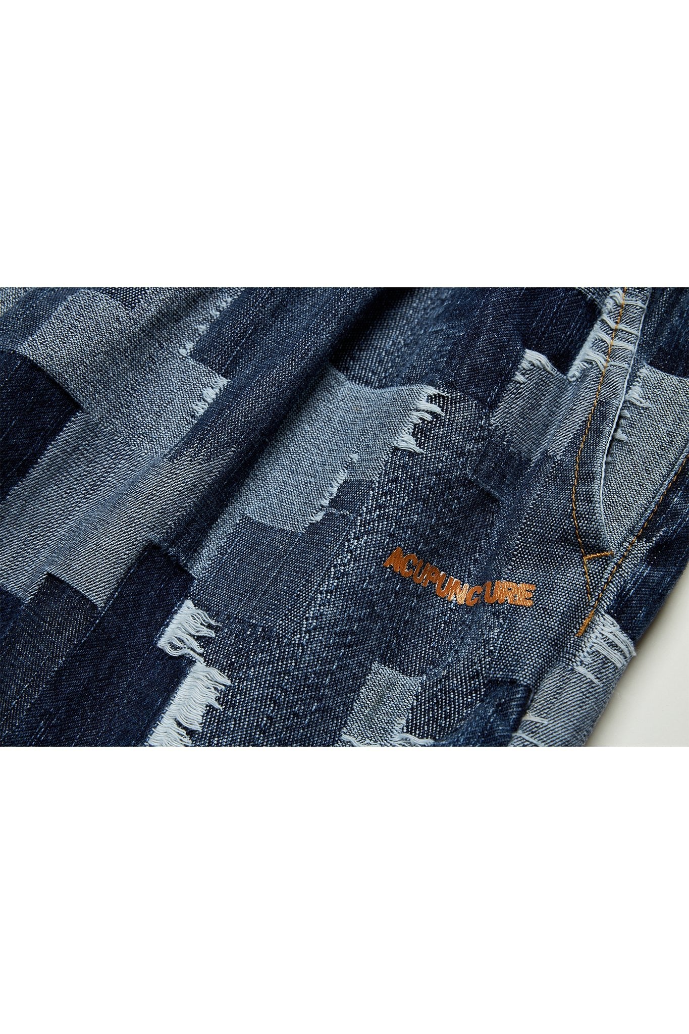 PATCH WORK PANT BLUE Acupuncture