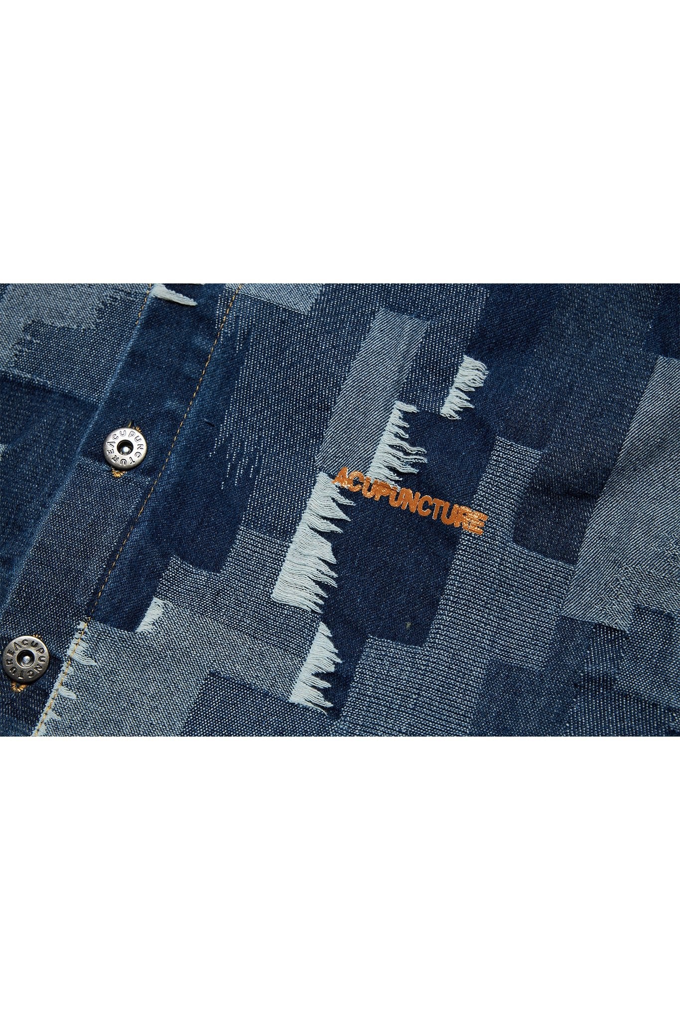PATCH WORK SHACKET BLUE Acupuncture