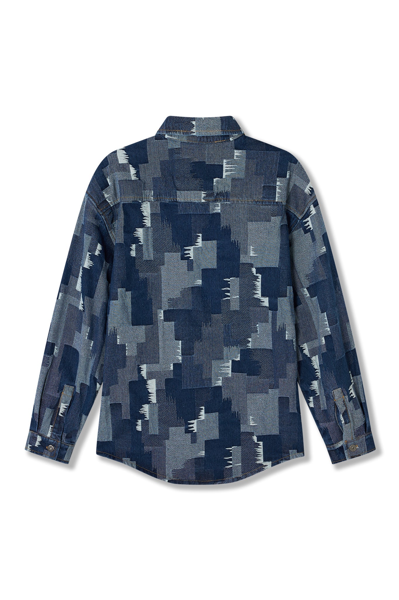 PATCH WORK SHACKET BLUE Acupuncture