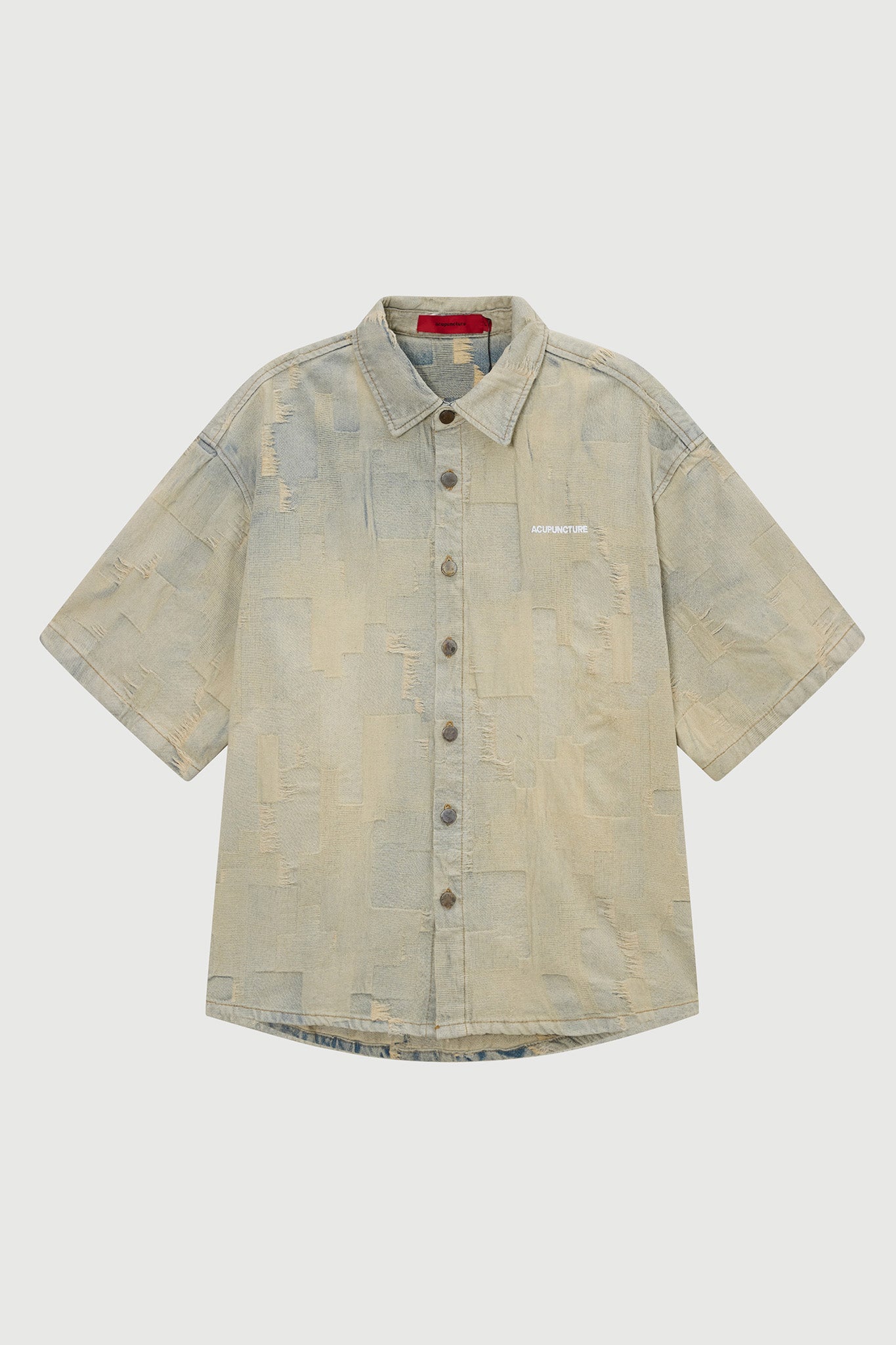 PATCH WORK SHIRT RUSTY BLUE Acupuncture