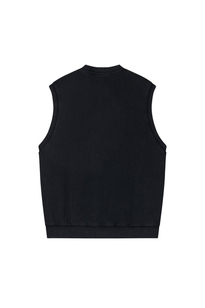 PIERCING SLEEVELESS T - SHIRT BLACK Acupuncture