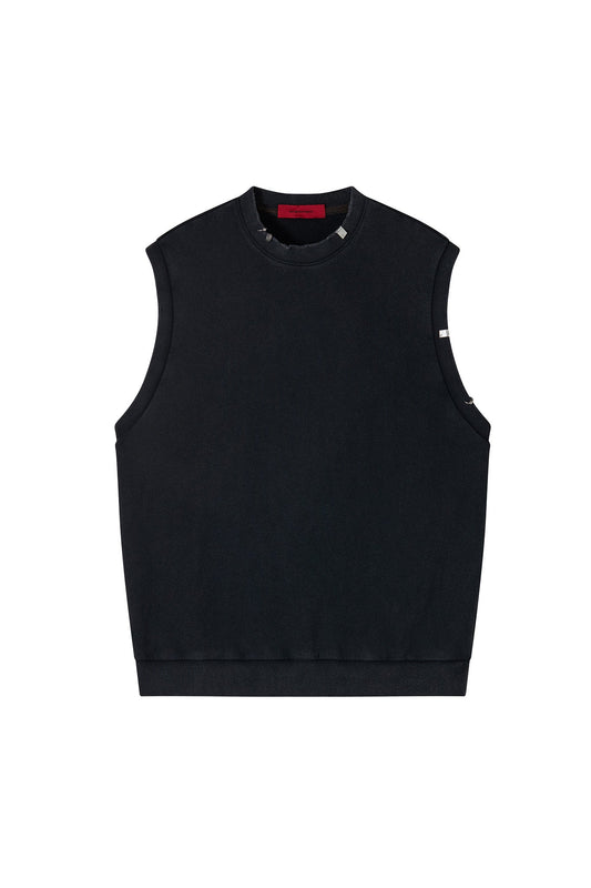 PIERCING SLEEVELESS T - SHIRT BLACK Acupuncture