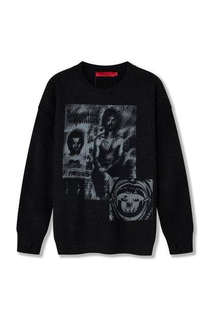 PUNKER SWEATER WASHED BLACK Acupuncture