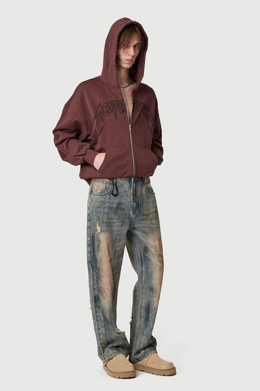 PUNKER ZIP HOODIE 2 RANCH BROWN Acupuncture