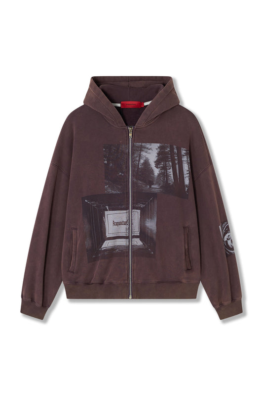 PUNKER ZIP HOODIE POMACE RED Acupuncture