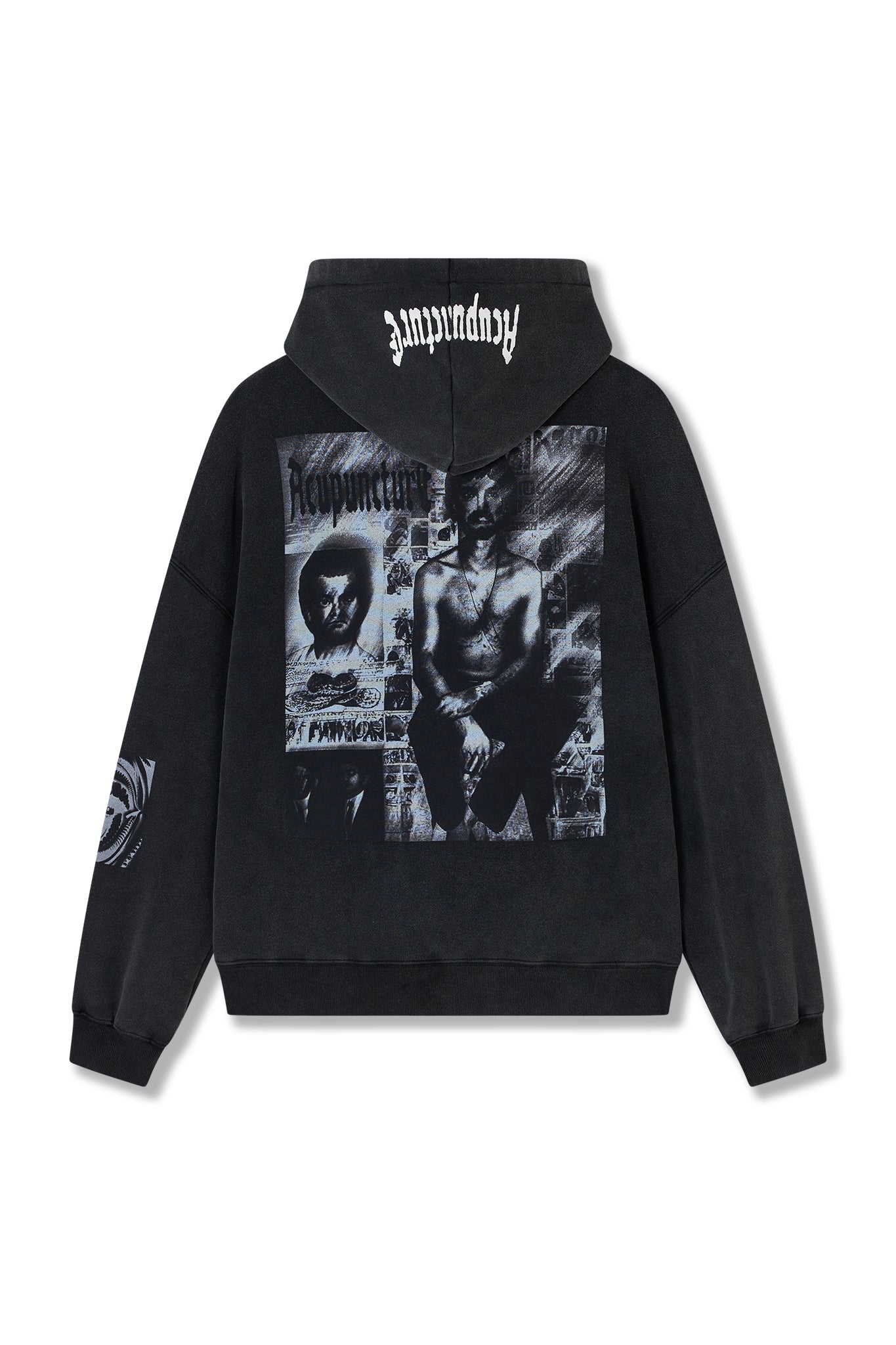 PUNKER ZIP HOODIE WASHED BLACK Acupuncture