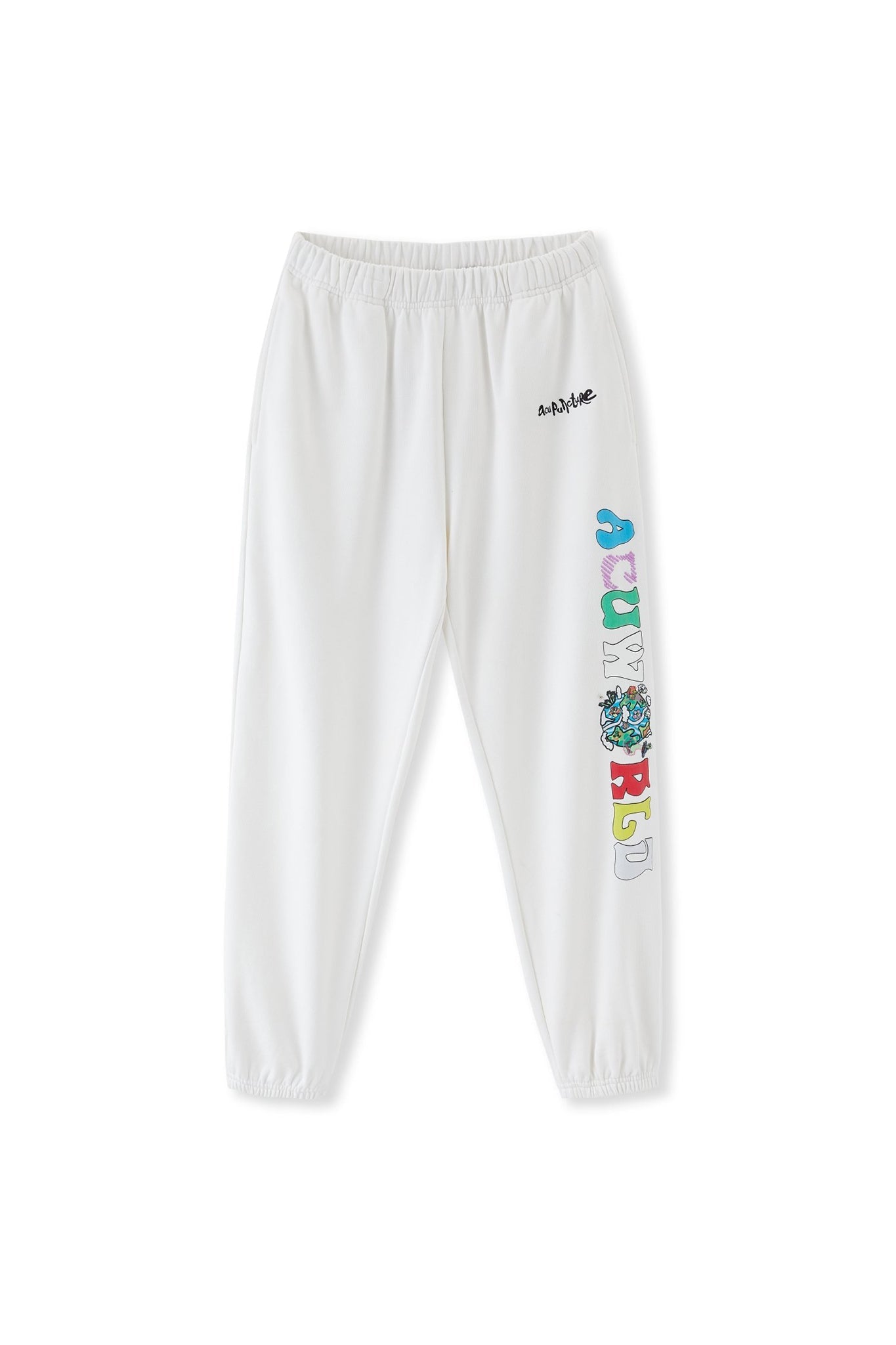 PUNWORLD FLEECE SWEATPANTS WHITE Acupuncture