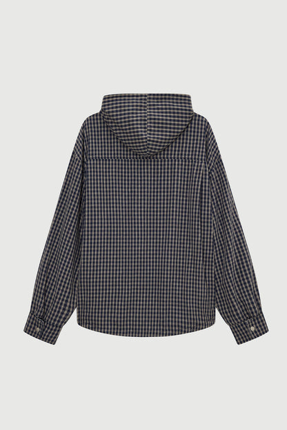 REVERSIBLE FIELD SHIRT CHECK BLUE Acupuncture