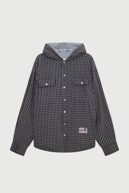 REVERSIBLE FIELD SHIRT CHECK BLUE Acupuncture