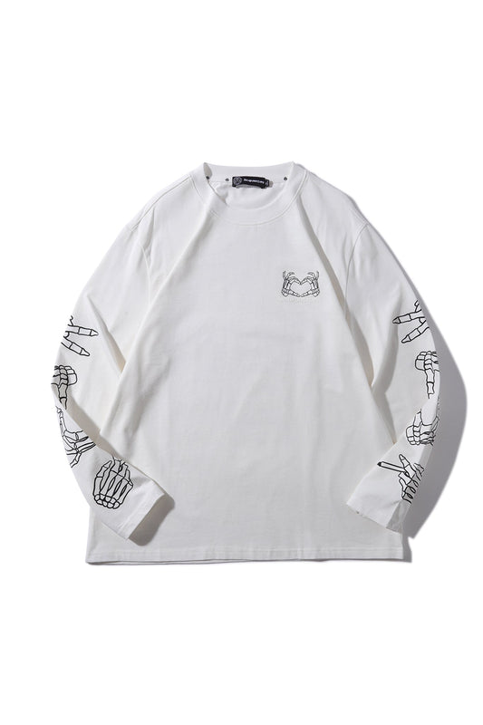 SKULL HEART TSHIRT WHITE Acupuncture